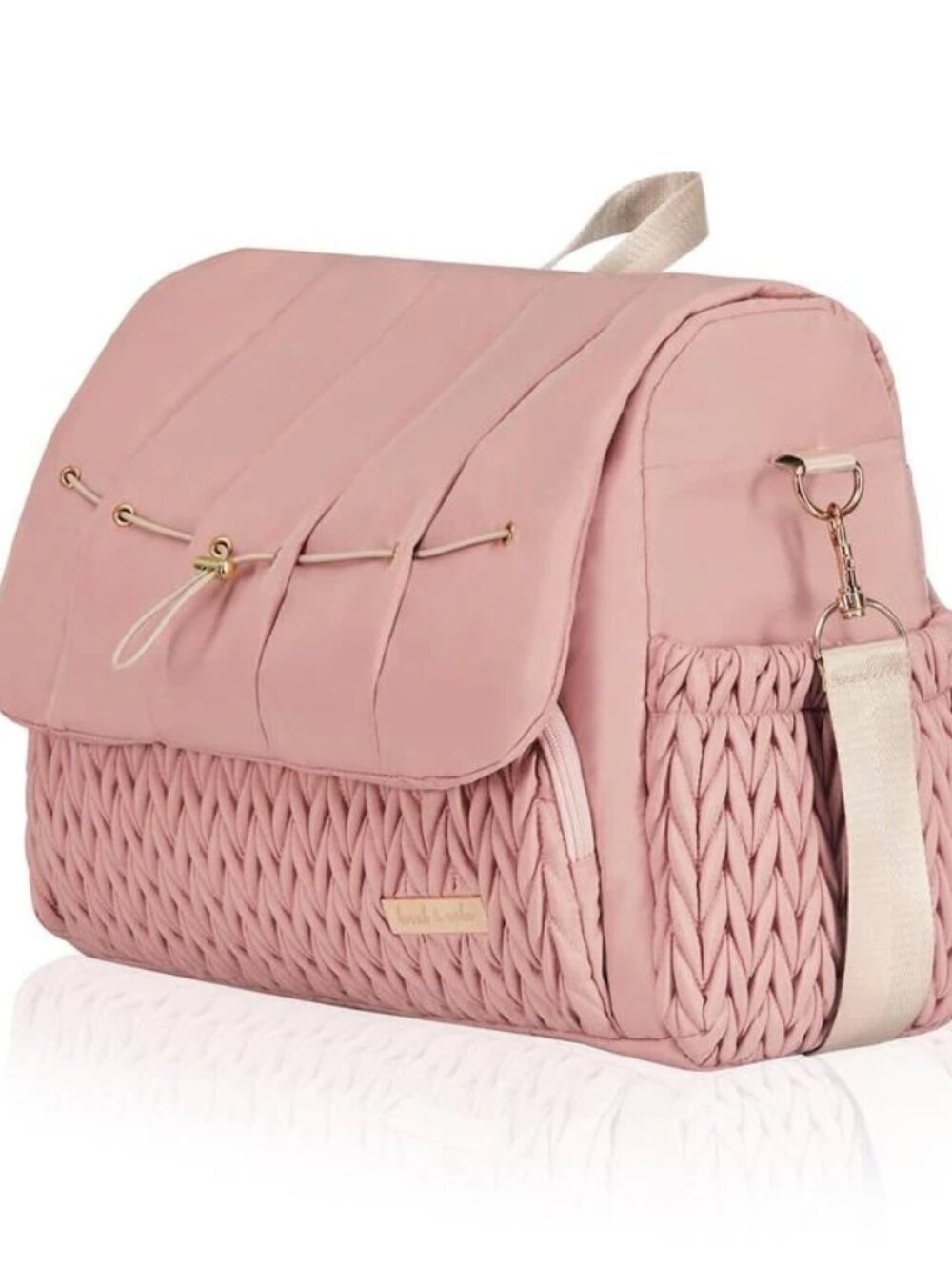 Hannah & Sophia Belle Convertible Diaper Backpack & Messenger Bag - Rose Pink